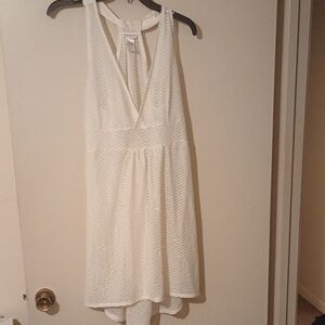 Chic White Swinsuit Cover Up with a halter neckline